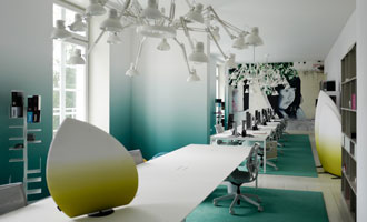 PONGS&reg; | Headoffice - Showroom | Villa Lantz (D&uuml;sseldorf, Germany) Implemented solution: Digitally printed DESCOR&reg; PREMIUM Acoustic