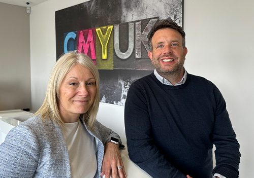 Sue Hayward, CMYUK Sales Director and Adam Booth, Senior Digital Sales Consultant, CMYUK.