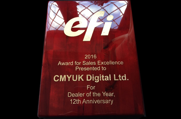 CMYUK named as EFI’s Inkjet Dealer of Excellence.