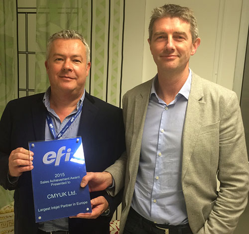 Robin East & Jon Price  with an EFI European Sales Partner award  for 2015
