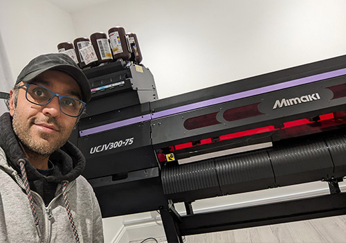 Narendra Nardani from Get Sticking with a Mimaki UCJV300-75 from CMYUK.