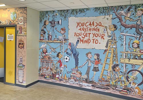 UFABRIK Wallcover Eco Canvas providing a backdrop of inspiration for Yorkshire schools