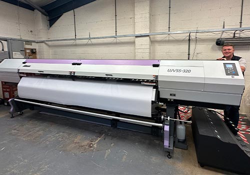 Jake Fortune, MD, Jamprint, with the super-wide Mimaki UJV55-320 printer