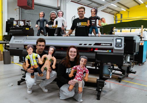 The Nerdy Banana team with a Mimaki UJV100-160 from CMYUK