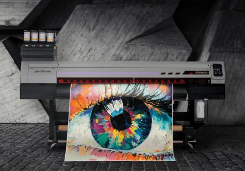 A Mimaki UJV 100-160 UV LED printer