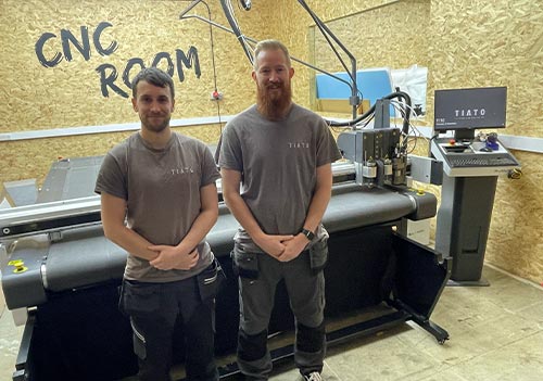 Tim Tomblin, owner Tiato Signs & Graphics with a JWEI JCUT