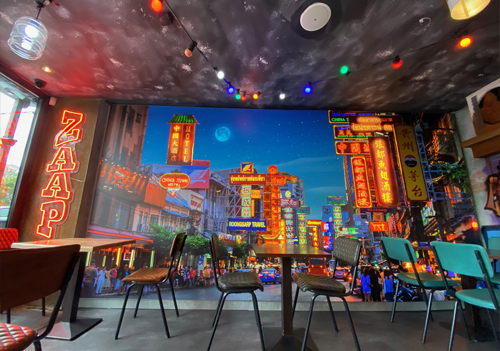 Interior of the latest Zaap Thai Street Food restaurant by Imageco printed on UFabrik Eco Backlit