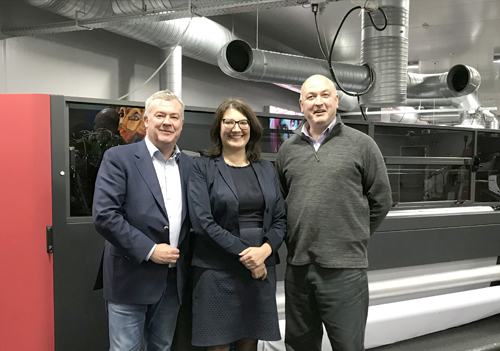 Robin East, Group Director at CMYUK, Adriana Puccio, EFI Senior Manager Regional Marketing, and Steve Stokes, EFI Sales Development Manager